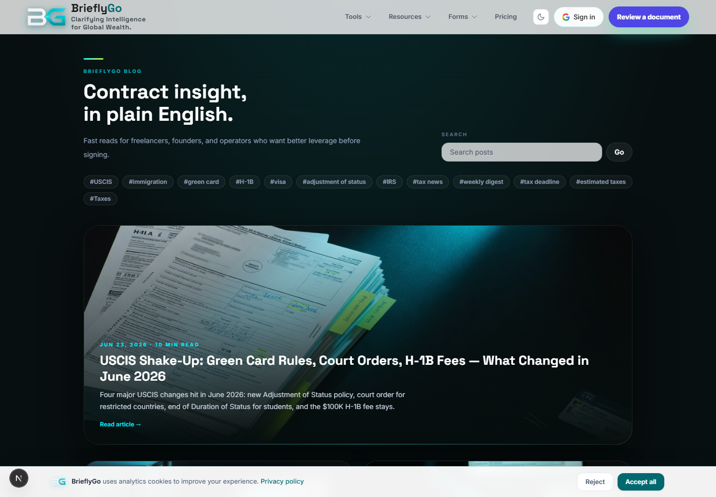 Blog screenshot
