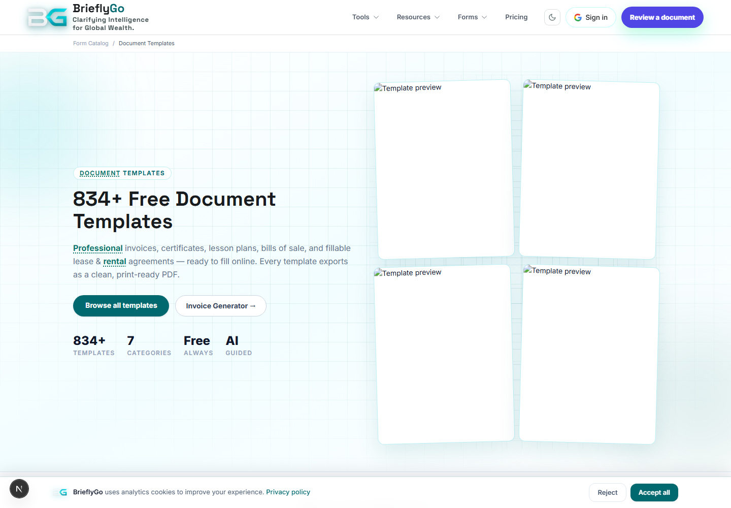 Document Templates screenshot