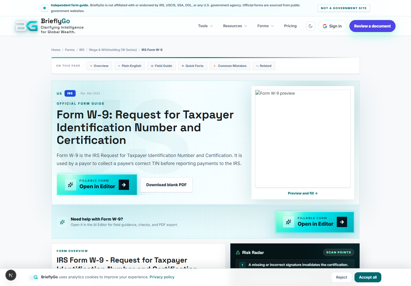 Form Page: W-9