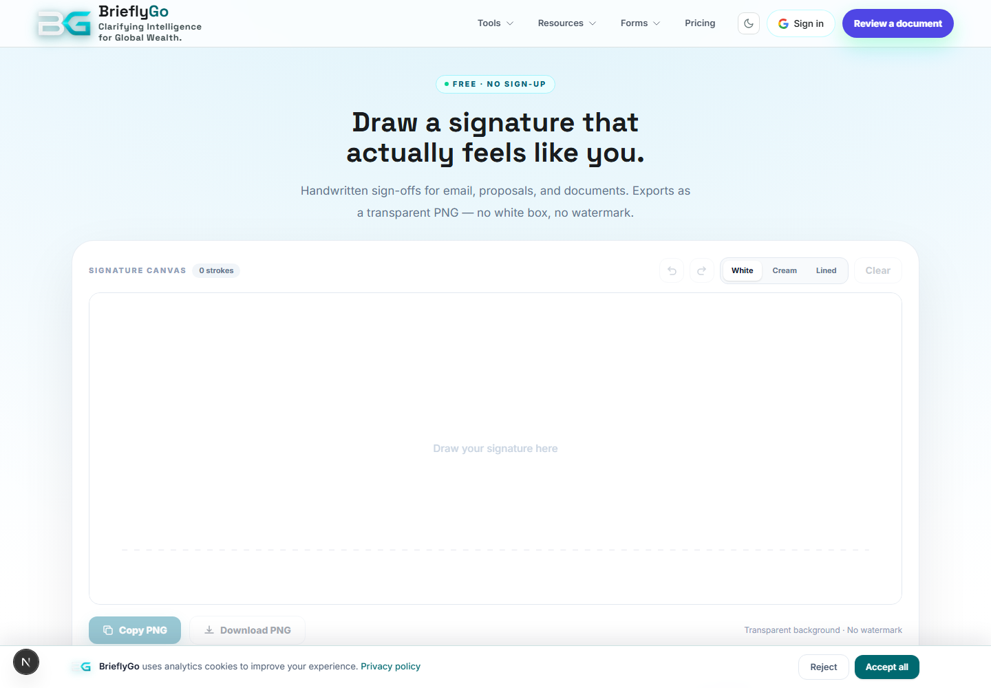 Handwritten Signature screenshot