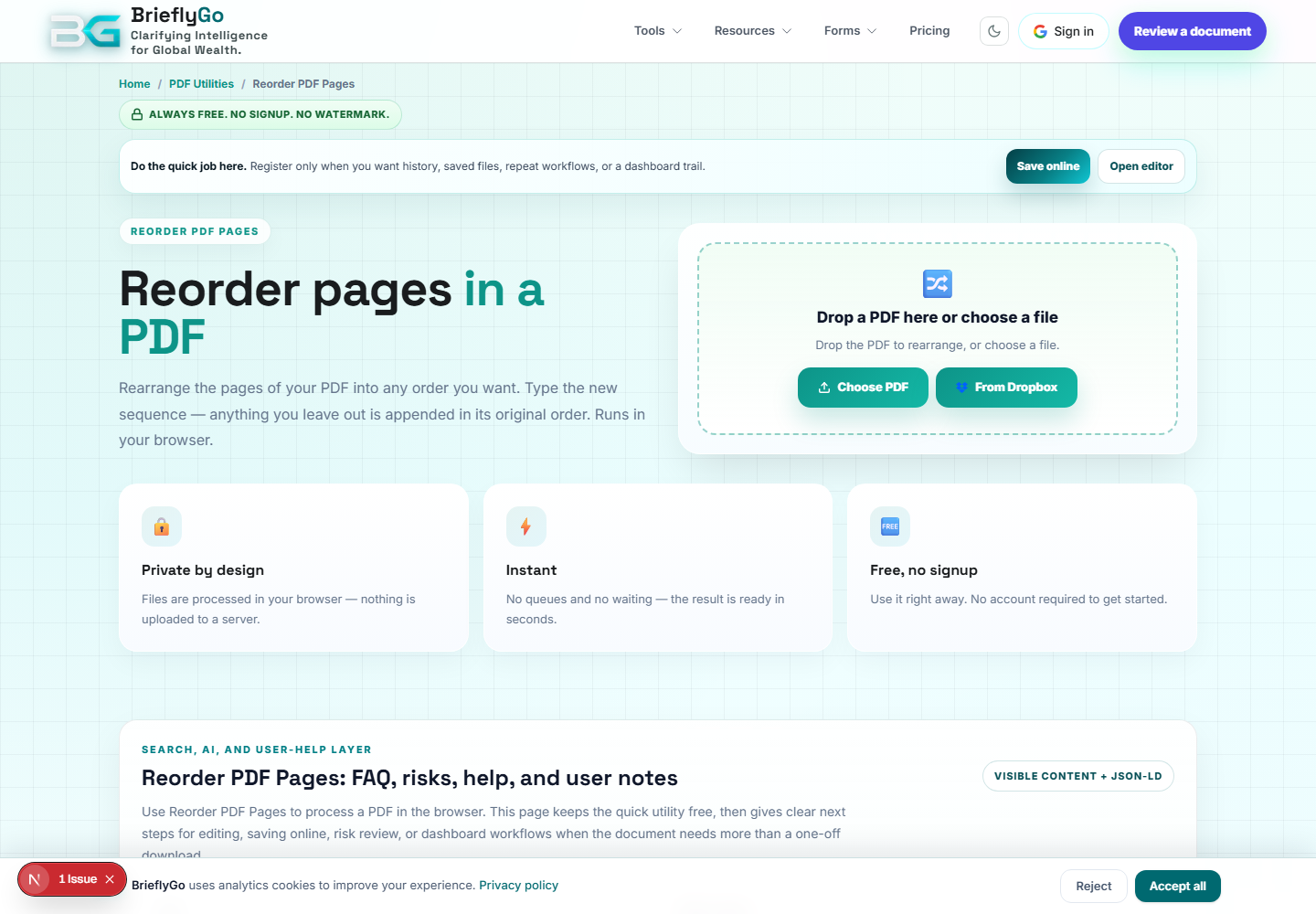 Reorder PDF Pages