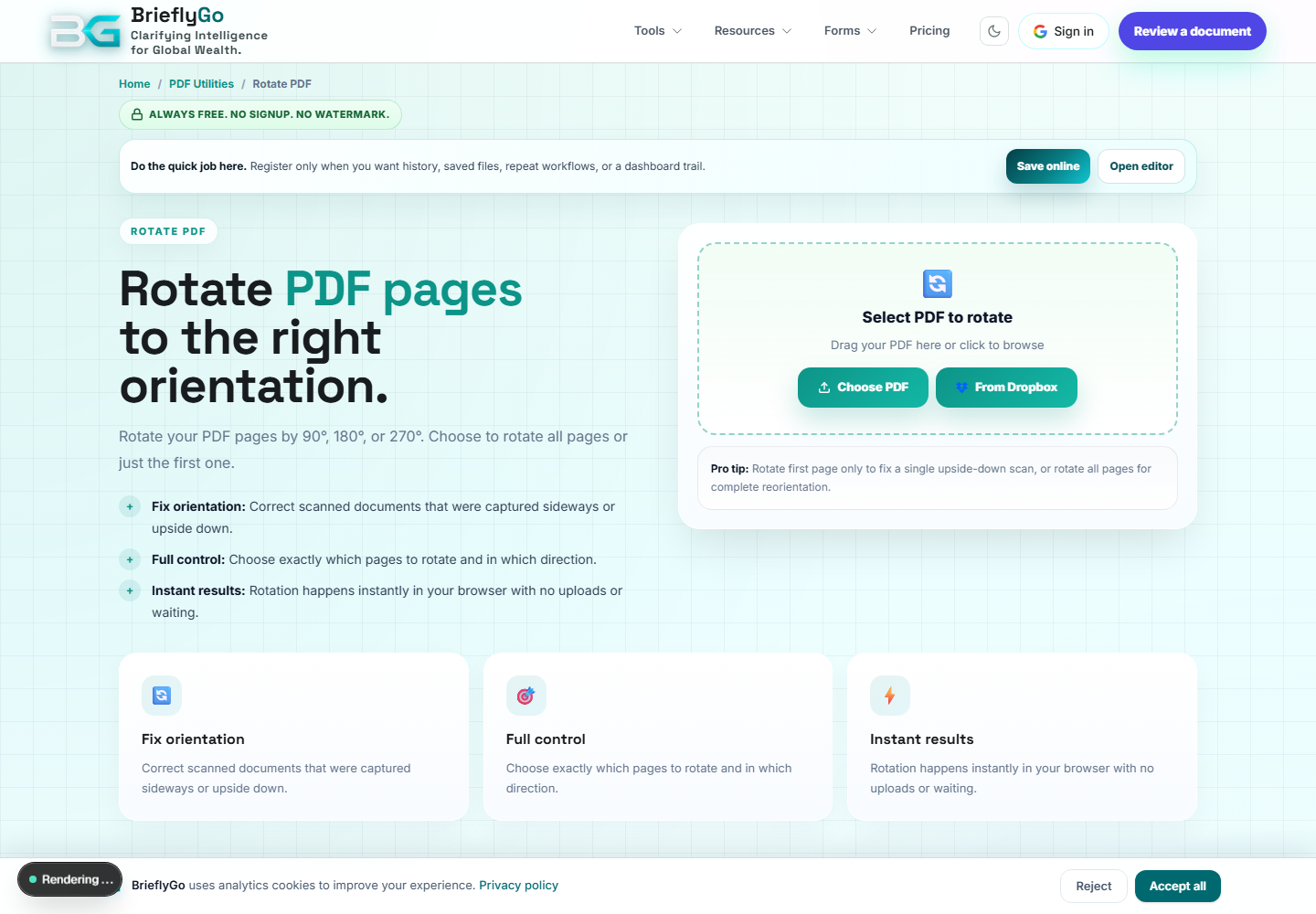 Rotate PDF screenshot