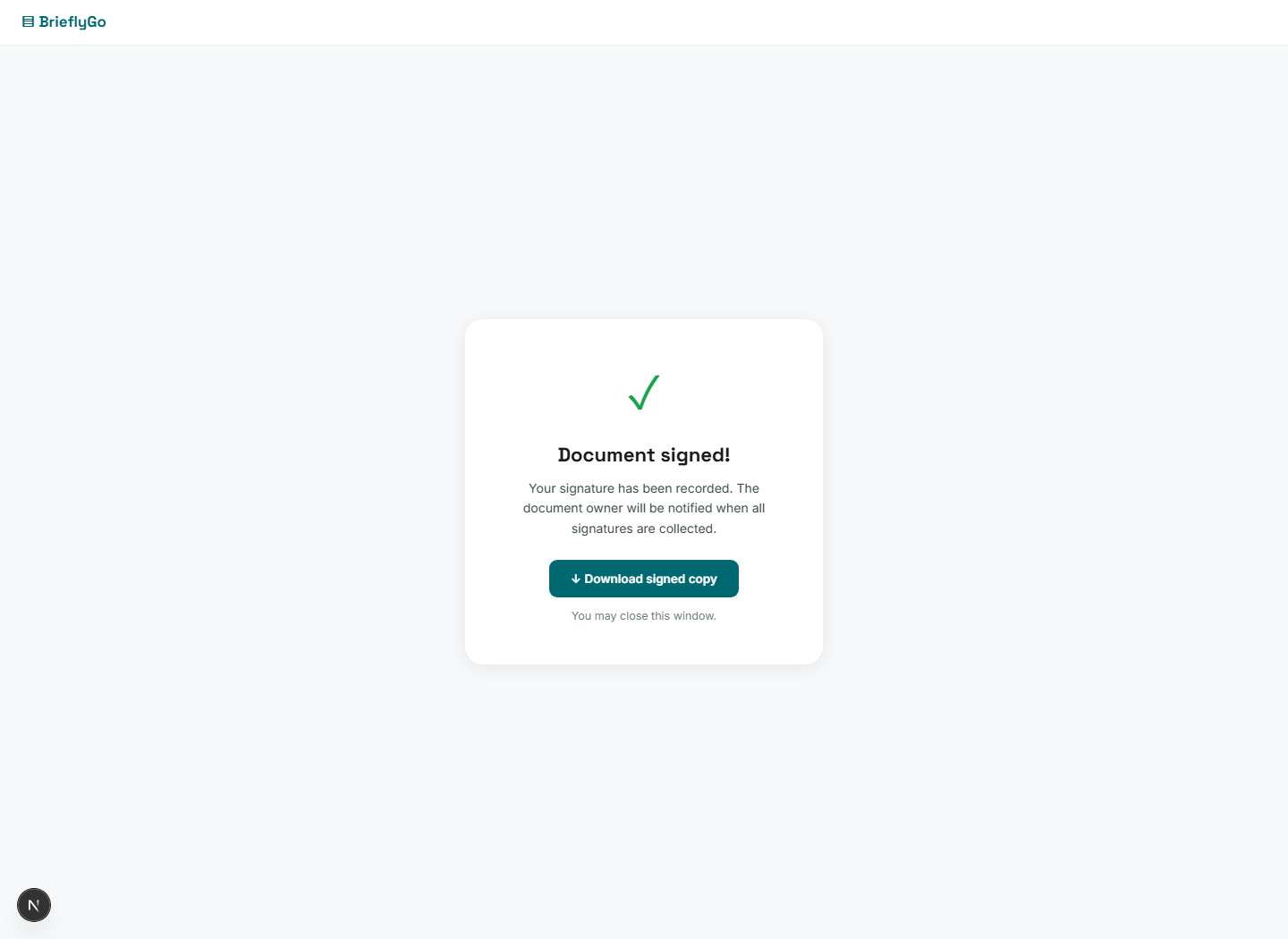 Signer completion